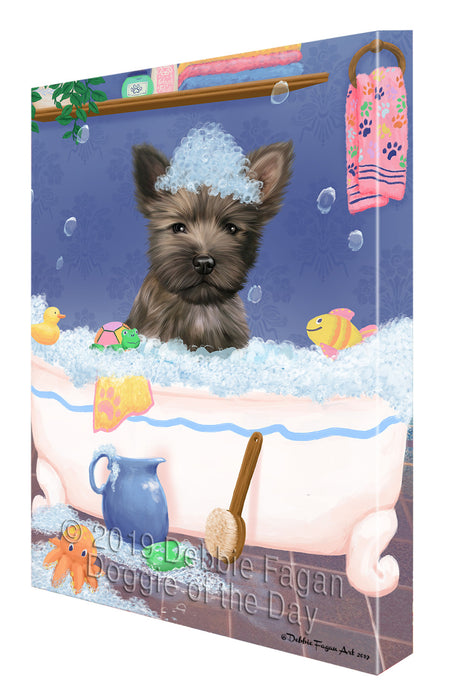 Rub A Dub Dog In A Tub Cairn Terrier Dog Canvas Print Wall Art Décor CVS142514