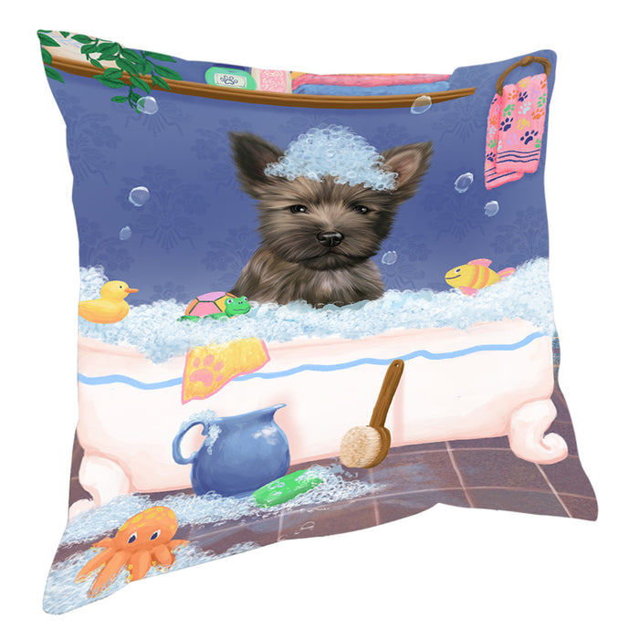 Rub A Dub Dog In A Tub Cairn Terrier Dog Pillow with Top Quality High-Resolution Images - Ultra Soft Pet Pillows for Sleeping - Reversible & Comfort - Ideal Gift for Dog Lover - Cushion for Sofa Couch Bed - 100% Polyester, PILA90457