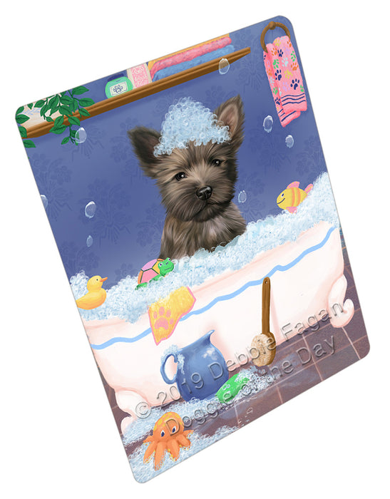 Rub A Dub Dog In A Tub Cairn Terrier Dog Cutting Board - For Kitchen - Scratch & Stain Resistant - Designed To Stay In Place - Easy To Clean By Hand - Perfect for Chopping Meats, Vegetables, CA81634