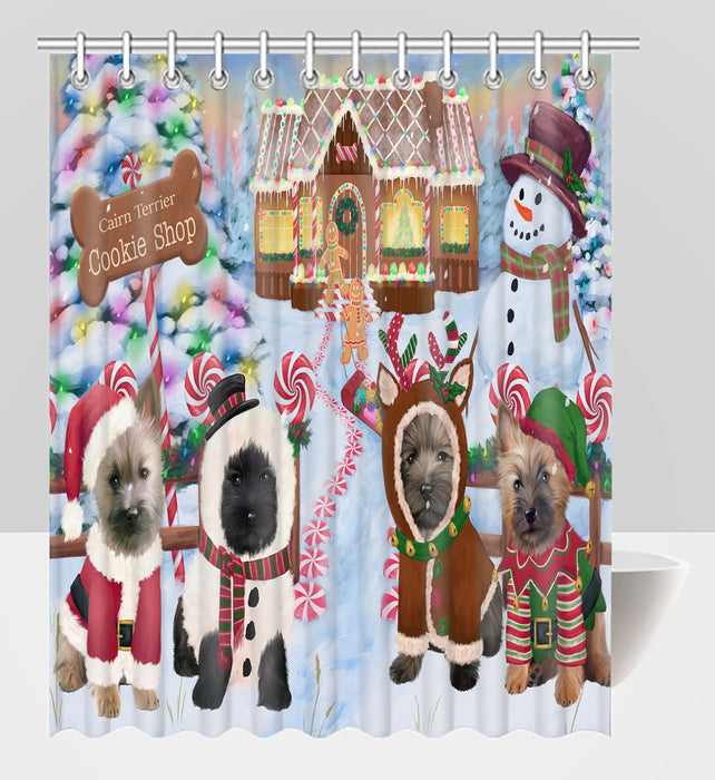 Holiday Gingerbread Cookie Cairn Terrier Dogs Shower Curtain