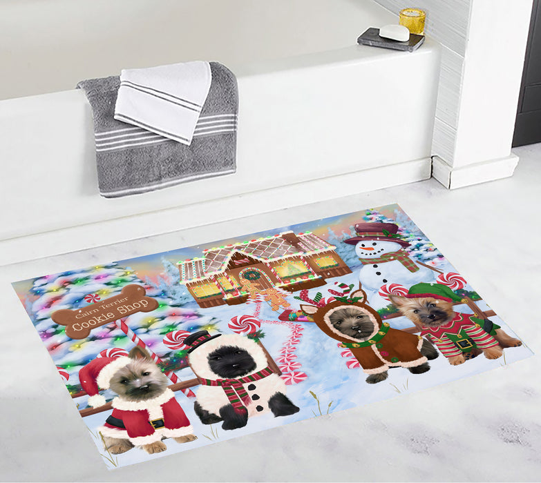 Holiday Gingerbread Cookie Cairn Terrier Dogs Bath Mat