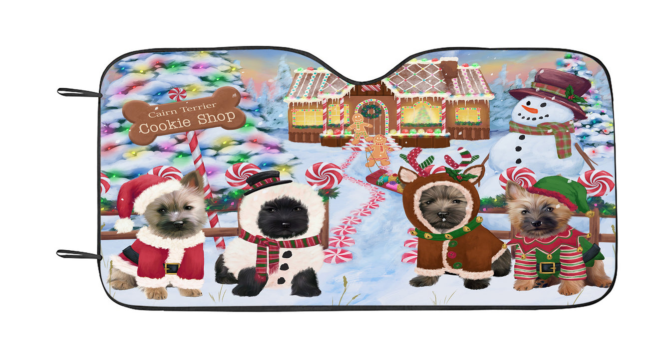 Holiday Gingerbread Cookie Cairn Terrier Dogs Car Sun Shade
