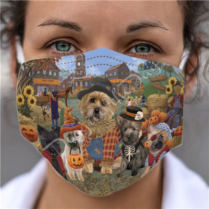 Halloween 'Round Town Cairn Terrier Dogs Face Mask FM49941