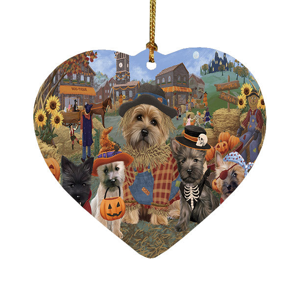 Halloween 'Round Town Bullmastiff Dogs Heart Christmas Ornament HPOR57484