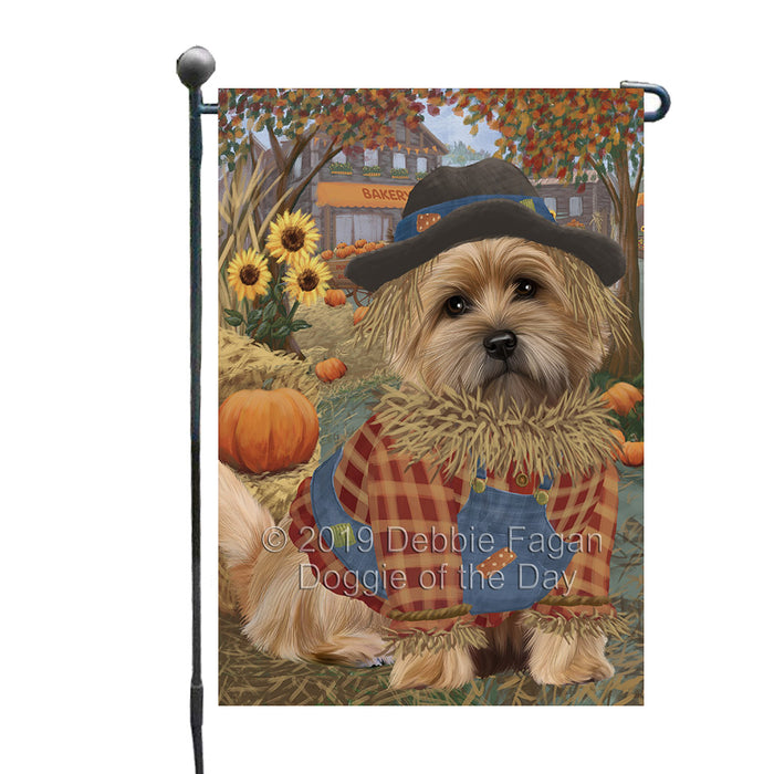 Halloween 'Round Town And Fall Pumpkin Scarecrow Both Cairn Terrier Dogs Garden Flag GFLG65646