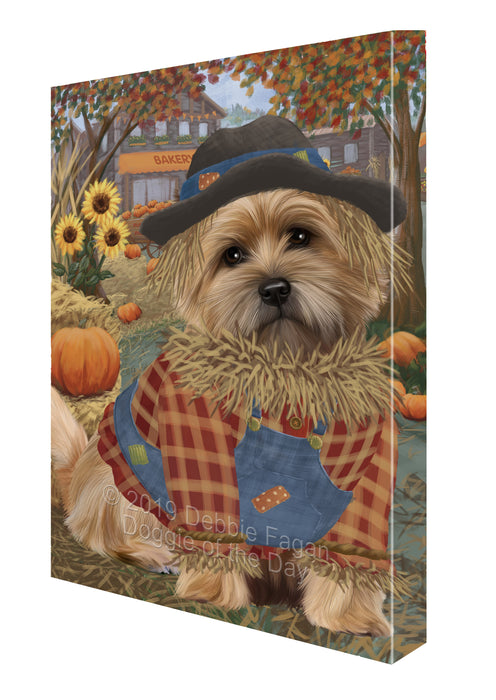 Halloween 'Round Town And Fall Pumpkin Scarecrow Both Cairn Terrier Dogs Canvas Print Wall Art Décor CVS140003