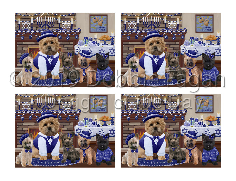 Happy Hanukkah Family Cairn Terrier Dogs Placemat