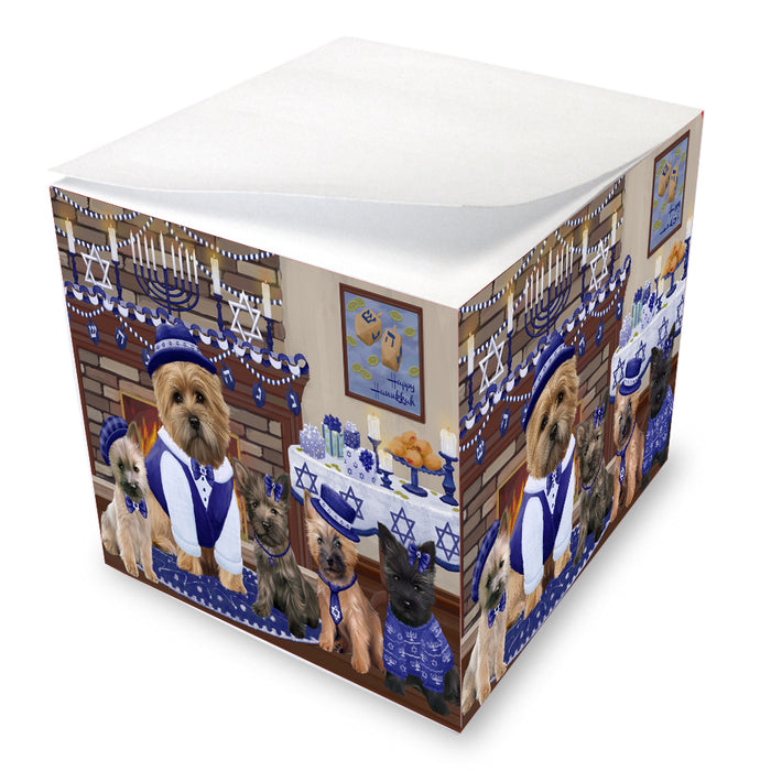 Happy Hanukkah Family Cairn Terrier Dogs note cube NOC-DOTD-A56635