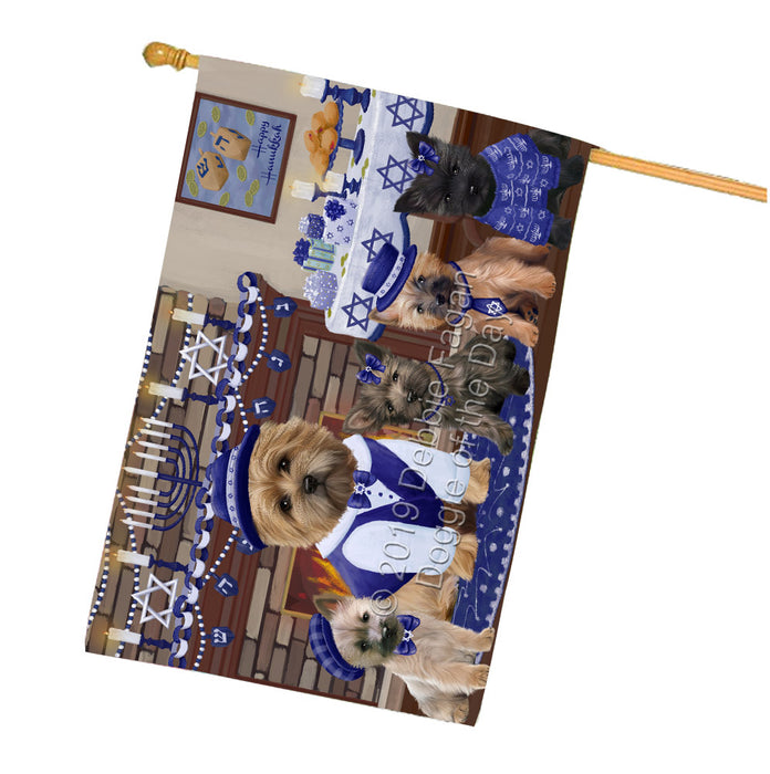 Happy Hanukkah Family Cairn Terrier Dogs House Flag FLG65819