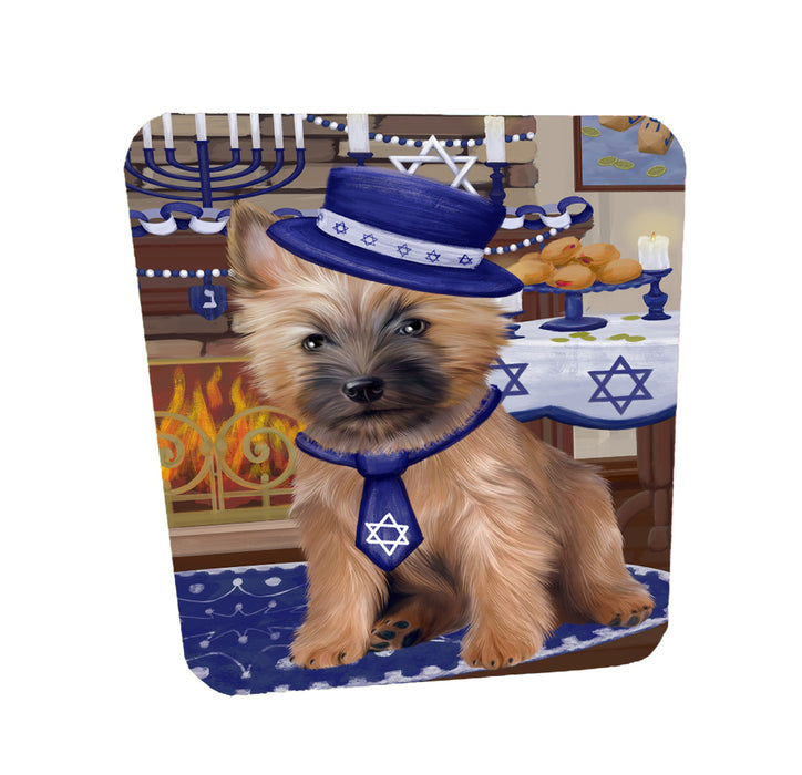 Happy Hanukkah Family Bullmastiff Dogs Coasters Set of 4 CSTA57618