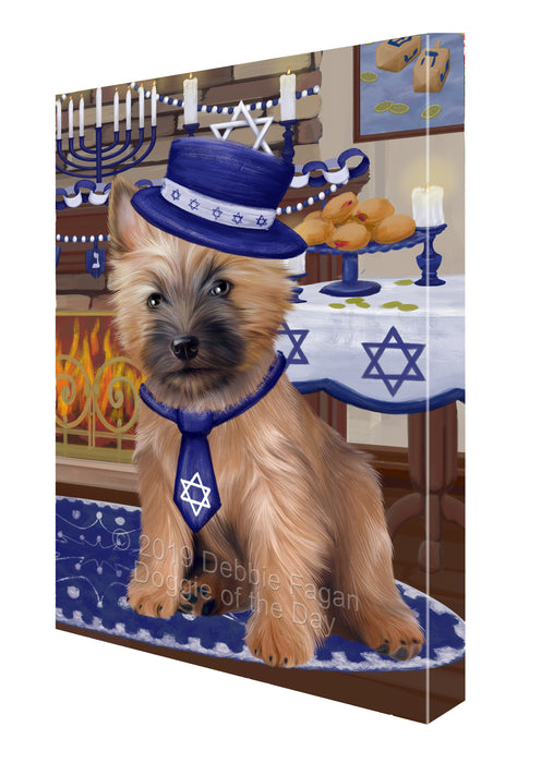 Happy Hanukkah Family and Happy Hanukkah Both Cairn Terrier Dog Canvas Print Wall Art Décor CVS140552