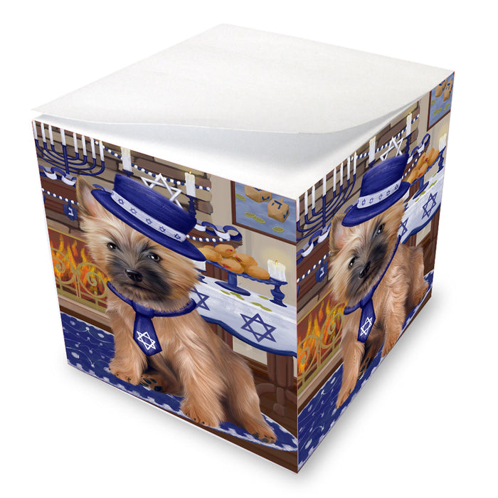 Happy Hanukkah Family Cairn Terrier Dogs note cube NOC-DOTD-A56691