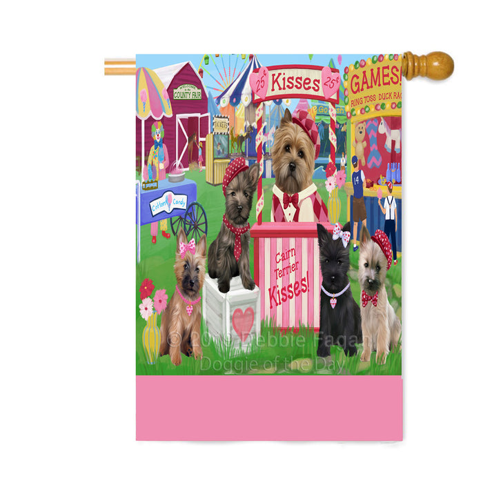 Personalized Carnival Kissing Booth Cairn Terrier Dogs Custom House Flag FLG63595