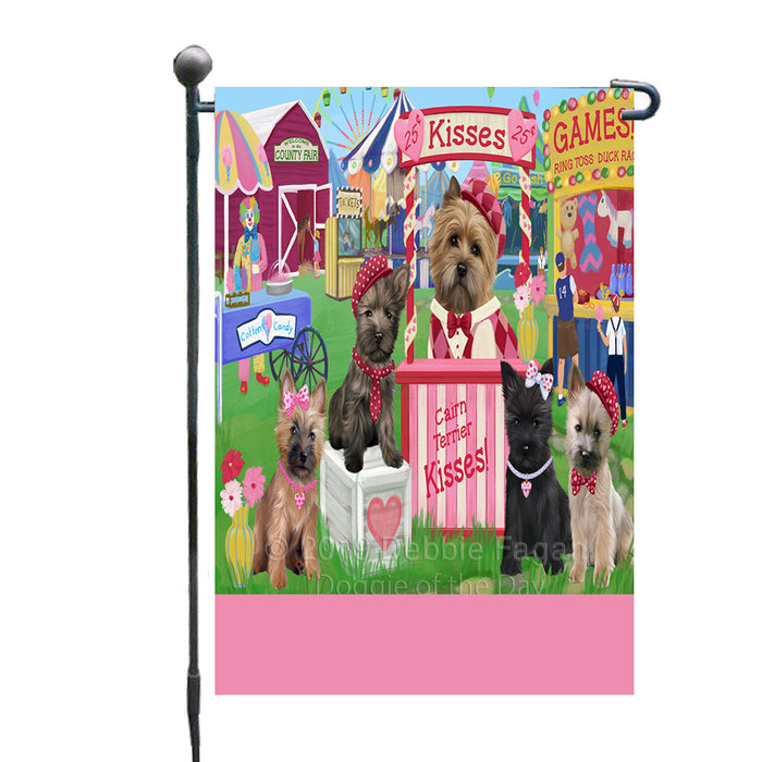 Personalized Carnival Kissing Booth Cairn Terrier Dogs Custom Garden Flag GFLG64271