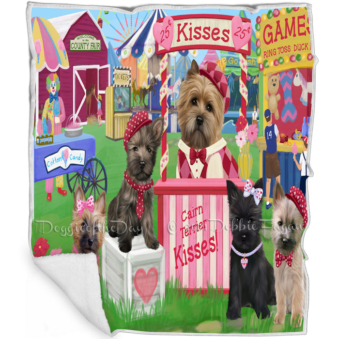 Carnival Kissing Booth Cairn Terriers Dog Blanket BLNKT125967