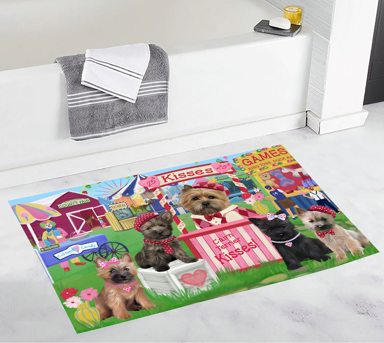 Carnival Kissing Booth Cairn Terrier Dogs Bath Mat