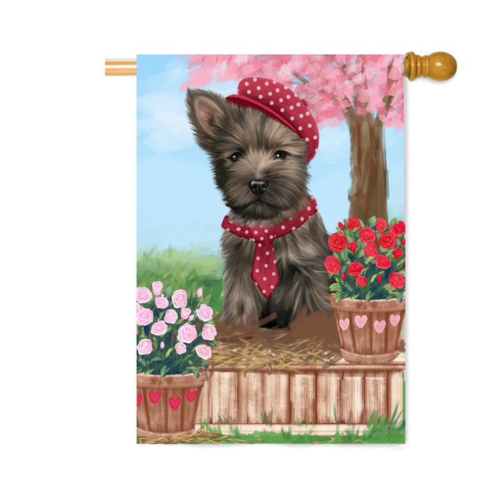 Personalized Rosie 25 Cent Kisses Cairn Terrier Dog Custom House Flag FLG64826