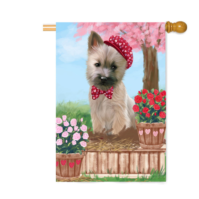 Personalized Rosie 25 Cent Kisses Cairn Terrier Dog Custom House Flag FLG64827