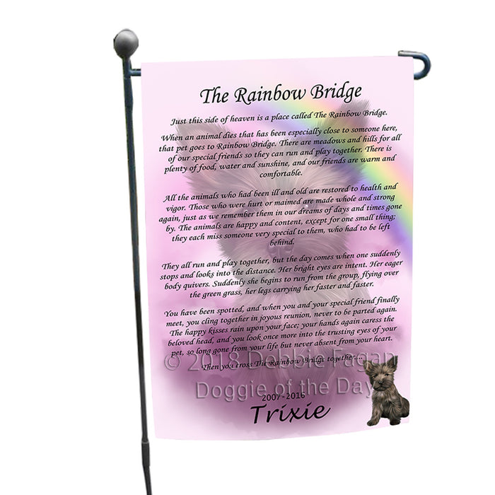Rainbow Bridge Cairn Terrier Dog Garden Flag GFLG56124