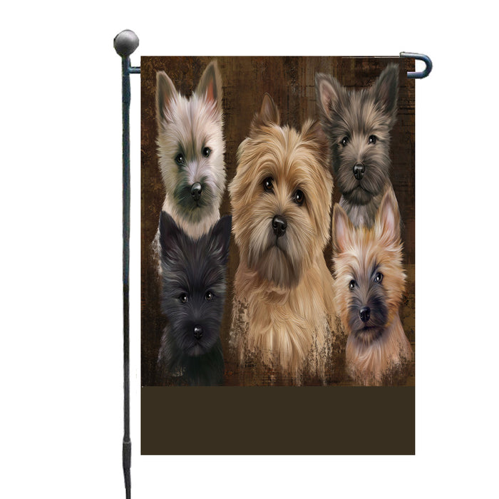 Personalized Rustic 5 Cairn Terrier Dogs Custom Garden Flags GFLG-DOTD-A62552