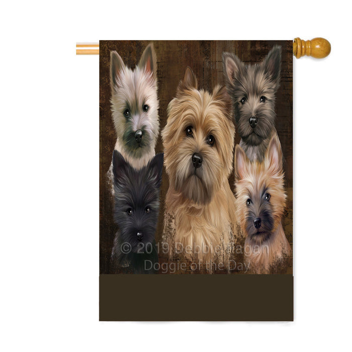 Personalized Rustic 5 Cairn Terrier Dogs Custom House Flag FLG-DOTD-A62608