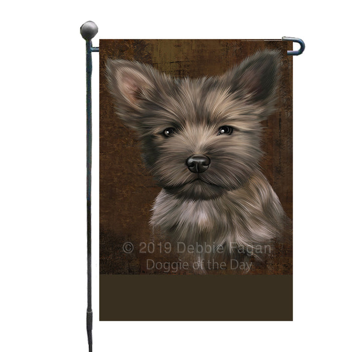 Personalized Rustic Cairn Terrier Dog Custom Garden Flag GFLG63471
