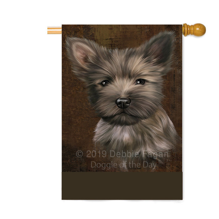 Personalized Rustic Cairn Terrier Dog Custom House Flag FLG64548