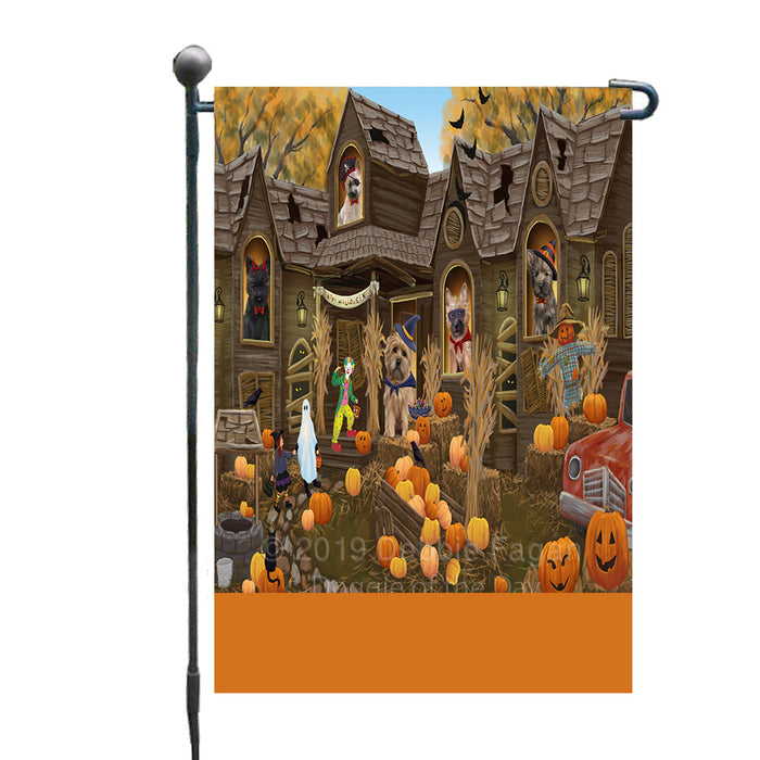 Personalized Haunted House Trick or Treat Halloween Cairn Terrier Dogs Custom Garden Flags GFLG-DOTD-A59522