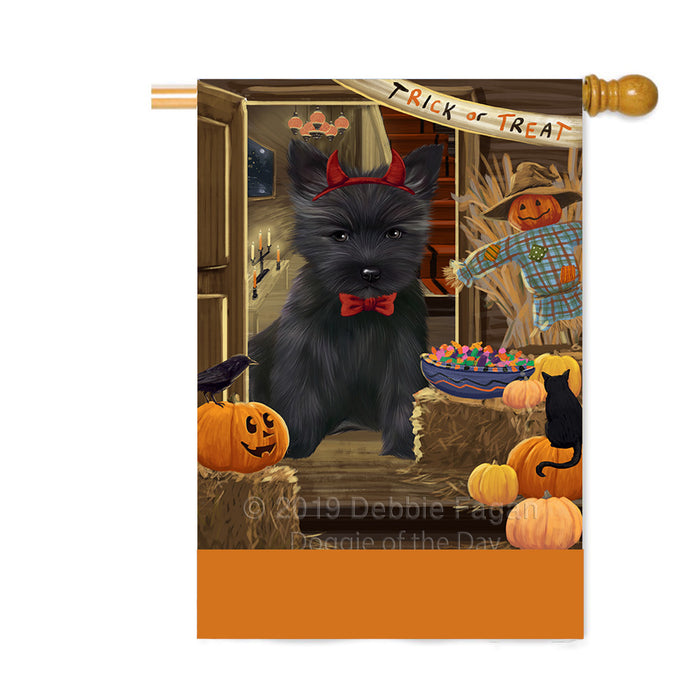 Personalized Enter at Own Risk Trick or Treat Halloween Cairn Terrier Dog Custom House Flag FLG-DOTD-A59581