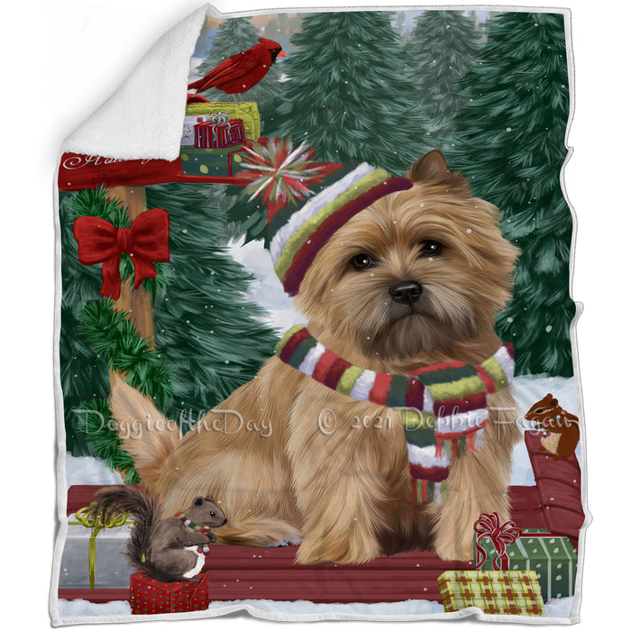Merry Christmas Woodland Sled Cairn Terrier Dog Blanket BLNKT113358