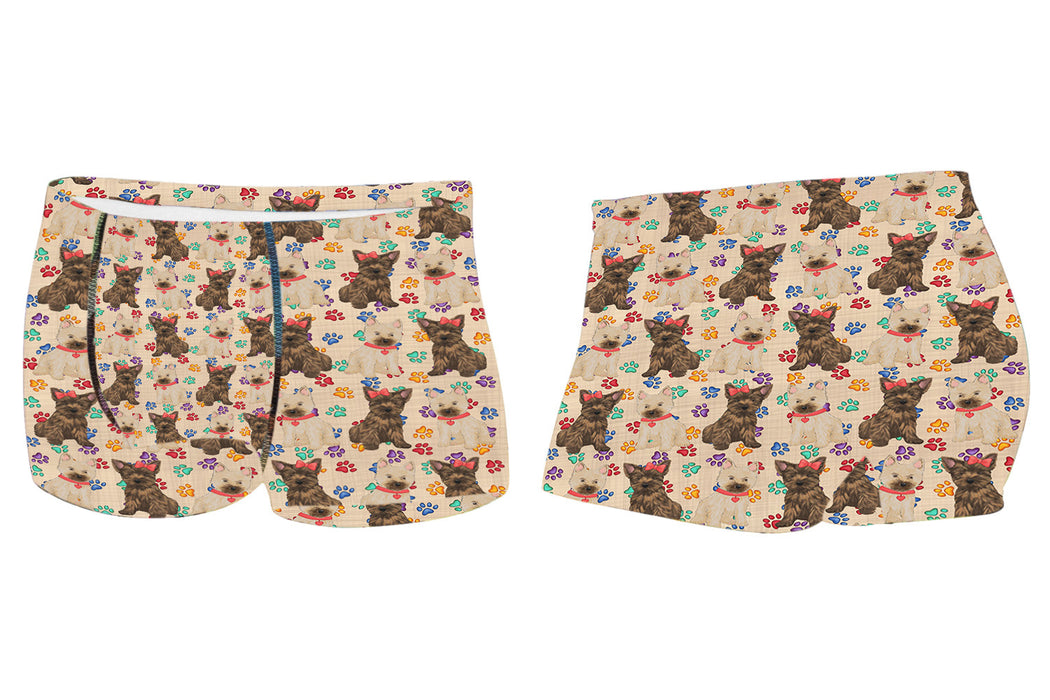 Rainbow Paw Print Cairn Terrier Dogs RedMen's All Over Print Boxer Briefs