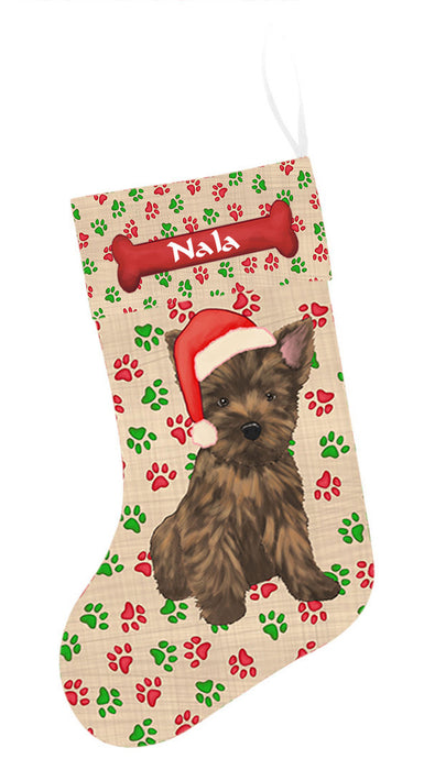 Pet Name Personalized Christmas Paw Print Bullmastiff Dogs Stocking