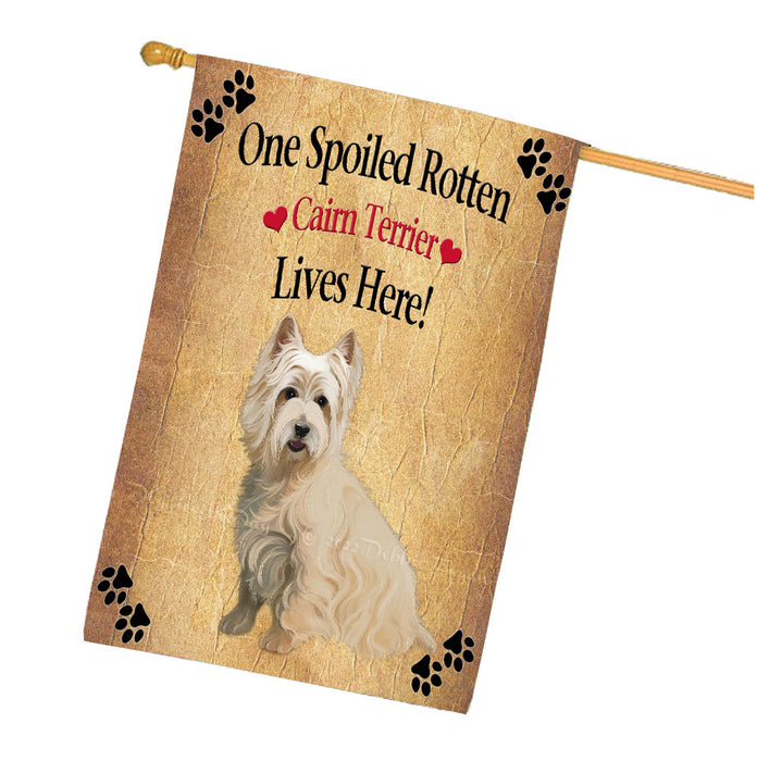 Spoiled Rotten Cairn Terrier Dog House Flag Outdoor Decorative Double Sided Pet Portrait Weather Resistant Premium Quality Animal Printed Home Decorative Flags 100% Polyester FLG68268