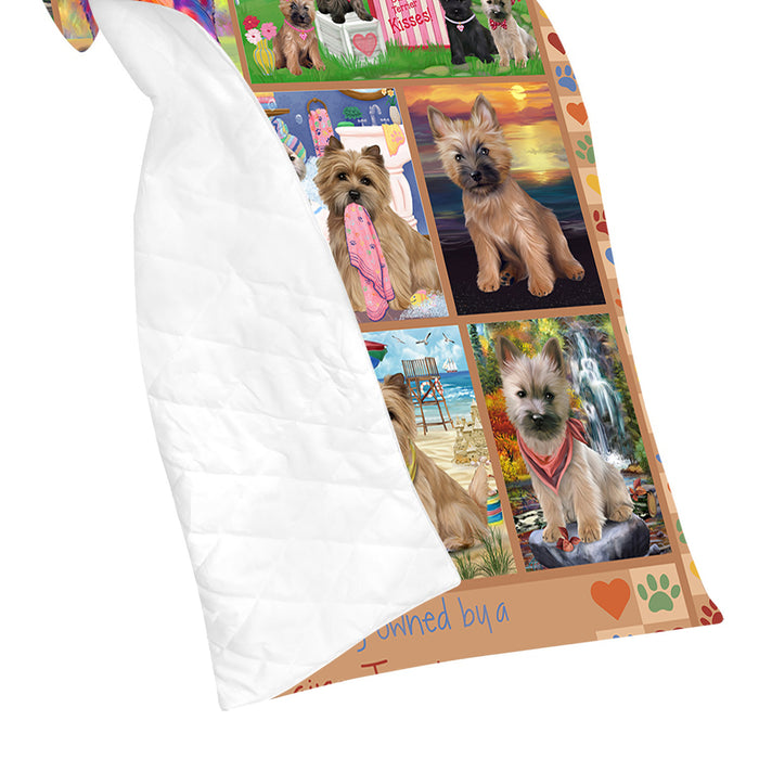 Love is Being Owned Cairn Terrier Dog Beige Quilt
