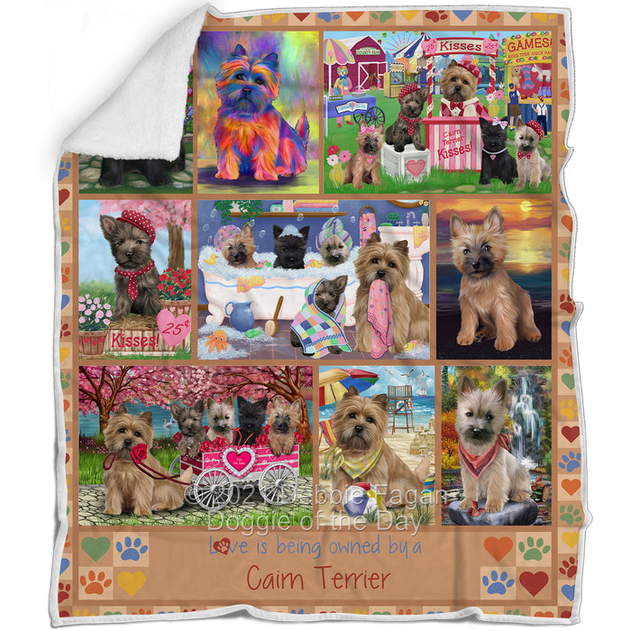Love is Being Owned Cairn Terrier Dog Beige Blanket BLNKT137244