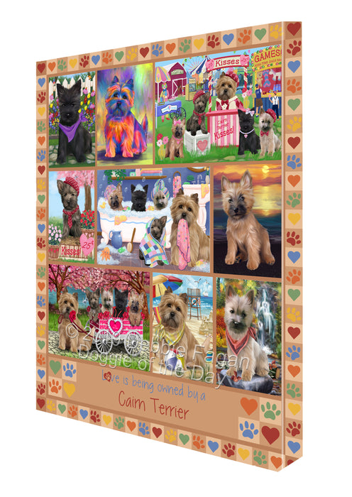 Love is Being Owned Cairn Terrier Dog Beige Canvas Print Wall Art Décor CVS137852