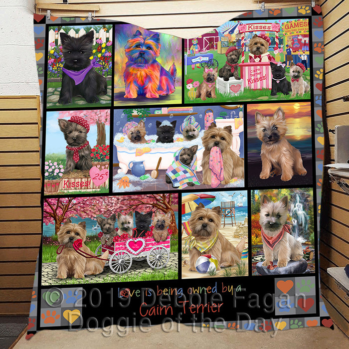 Love is Being Owned Cairn Terrier Dog Grey Quilt