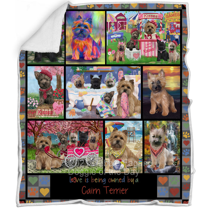Love is Being Owned Cairn Terrier Dog Grey Blanket BLNKT137253