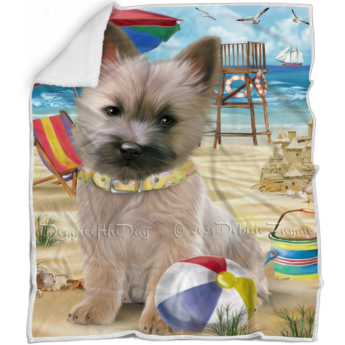 Pet Friendly Beach Cairn Terrier Dog Blanket BLNKT52752