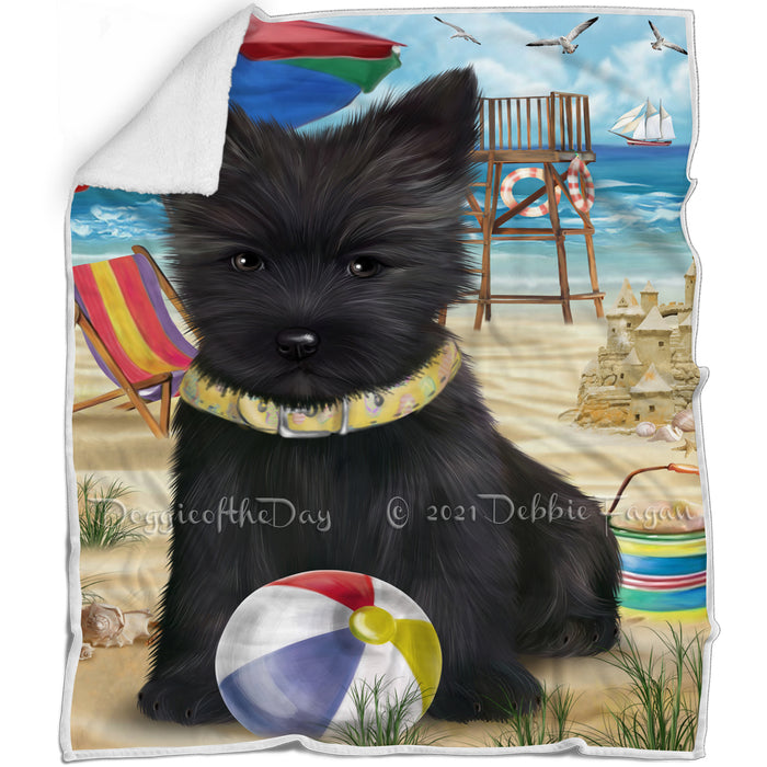 Pet Friendly Beach Cairn Terrier Dog Blanket BLNKT52761