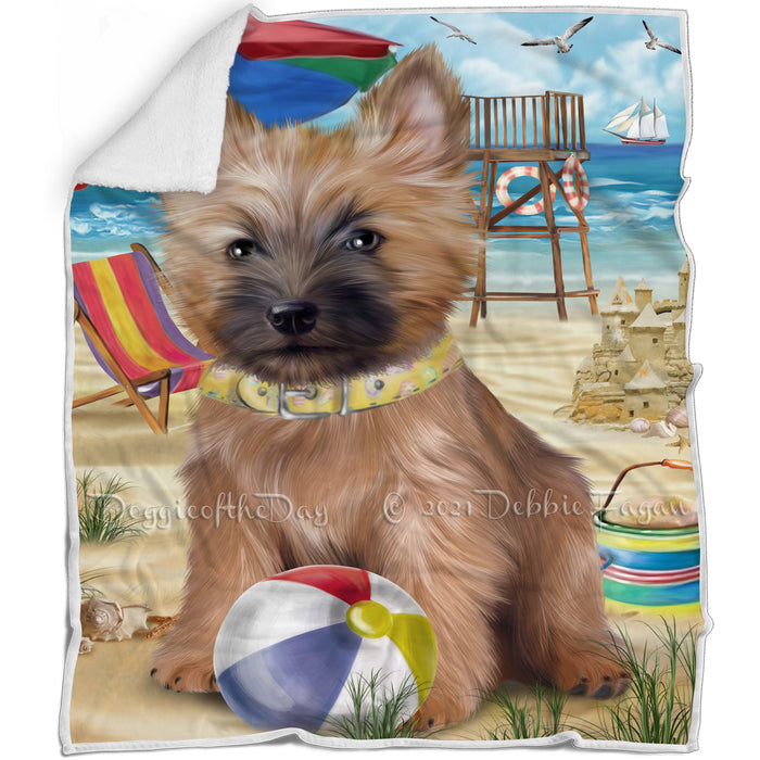 Pet Friendly Beach Cairn Terrier Dog Blanket BLNKT52770