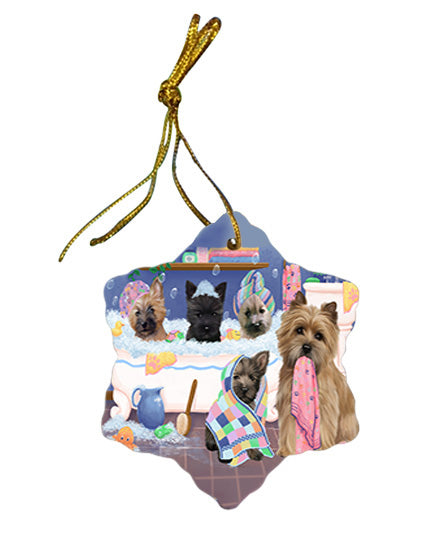 Rub A Dub Dogs In A Tub Cairn Terriers Dog Star Porcelain Ornament SPOR57133