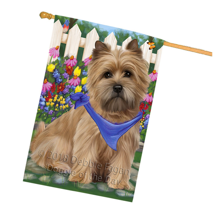 Spring Floral Cairn Terrier Dog House Flag FLG49794