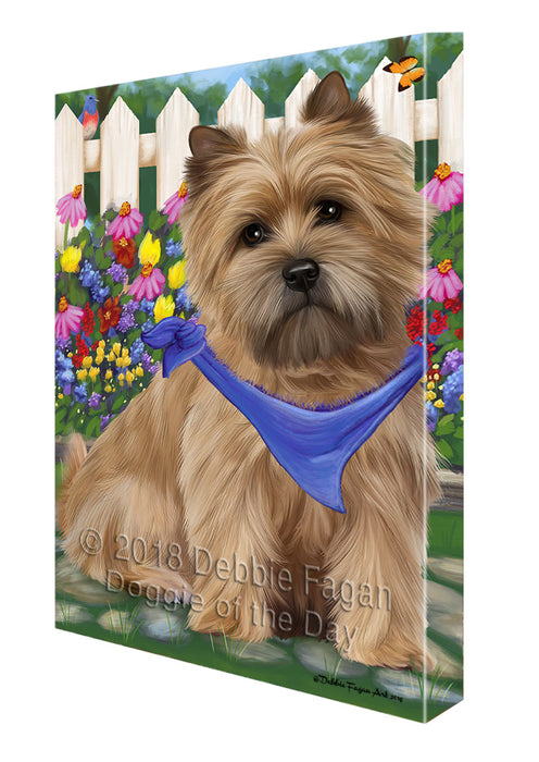 Spring Floral Cairn Terrier Dog Canvas Wall Art CVS64213