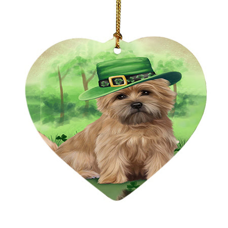 St. Patricks Day Irish Portrait Cairn Terrier Dog Heart Christmas Ornament HPOR48758