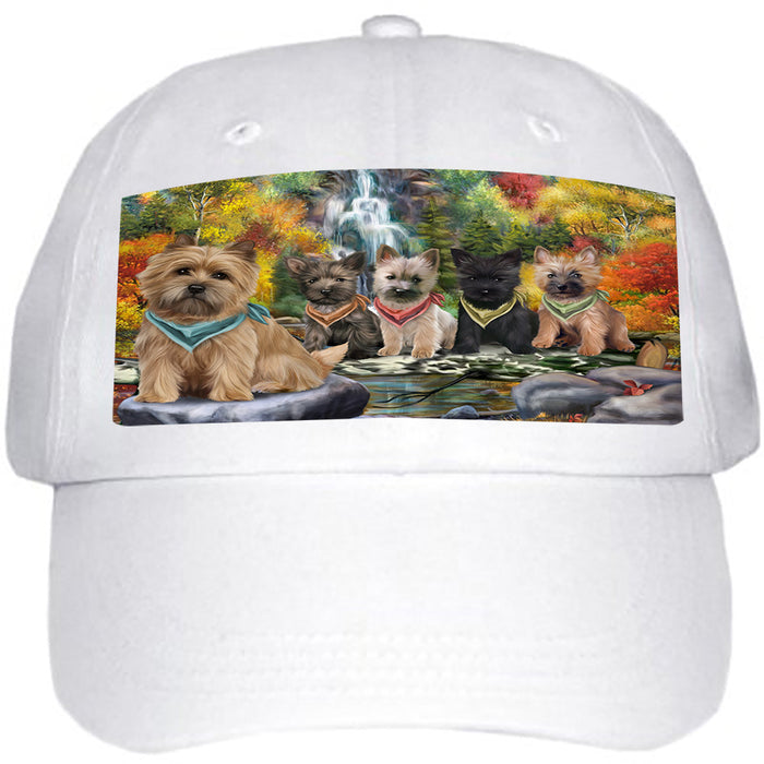 Scenic Waterfall Cairn Terriers Dog Ball Hat Cap HAT52884