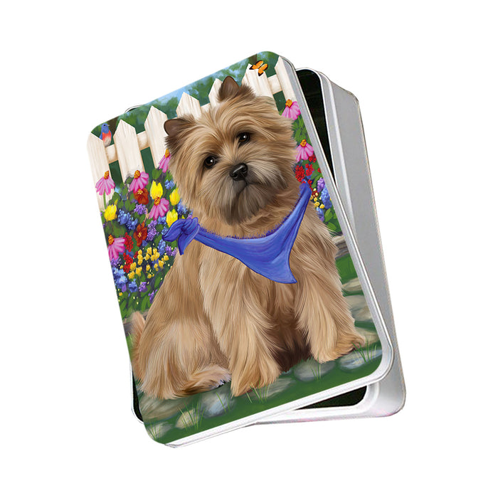Spring Floral Cairn Terrier Dog Photo Storage Tin PITN49829