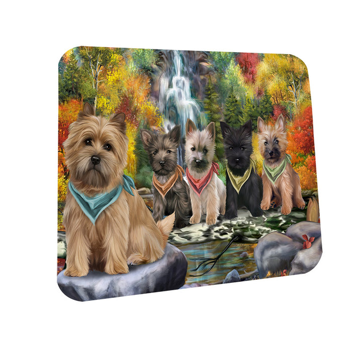 Scenic Waterfall Cairn Terriers Dog Coasters Set of 4 CST49626