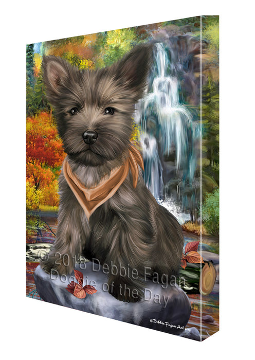 Scenic Waterfall Cairn Terrier Dog Canvas Wall Art CVS63214