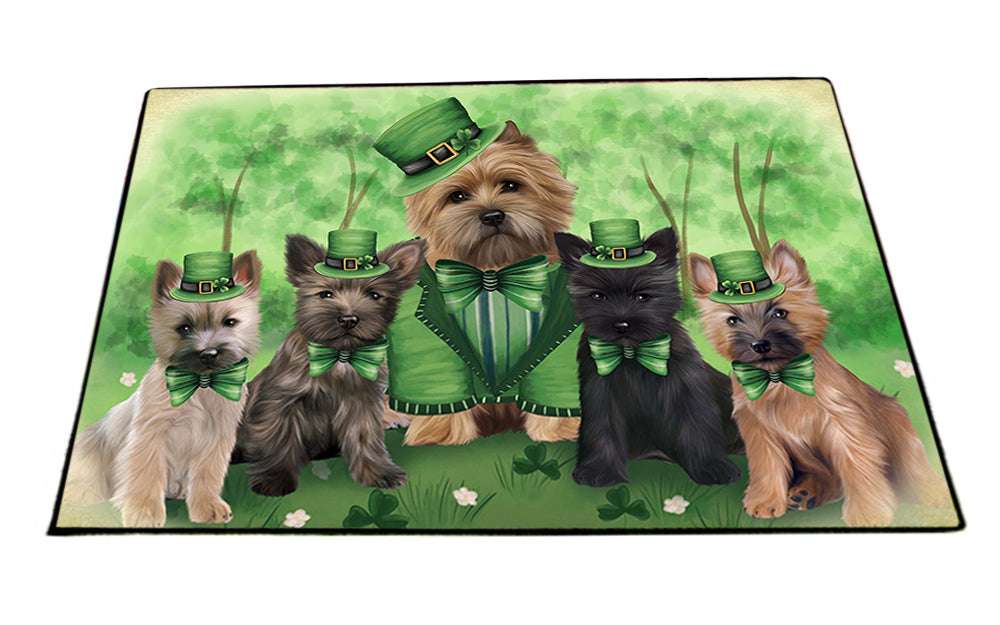 St. Patricks Day Irish Family Portrait Cairn Terriers Dog Floormat FLMS49319 Floormat FLMS49326
